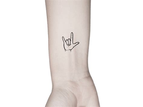 Ily Sign Language Temporary Tattoo I Love You Tattoo Etsy Love