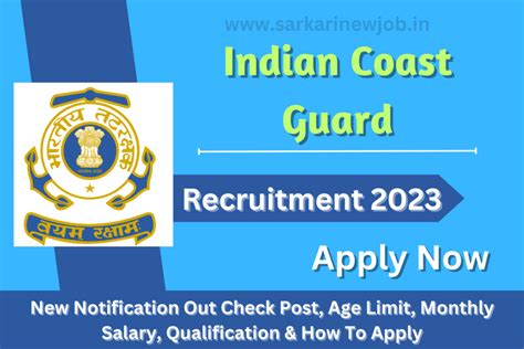 Indian Coast Guard Recruitment 2023 New Notification Out Check Post