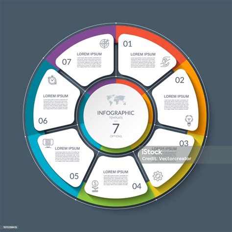 Infographic Circle With 7 Options Parts 7Step Cycle Diagram For Business Infographics Process