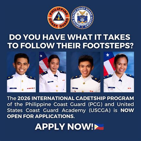 International Cadetship Program Of The Pcg And Uscga Is Now Open