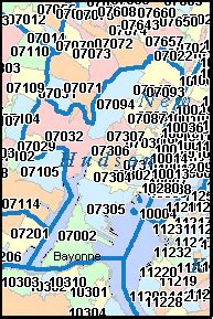 Jersey City New Jersey Nj Zip Code Map Downloads