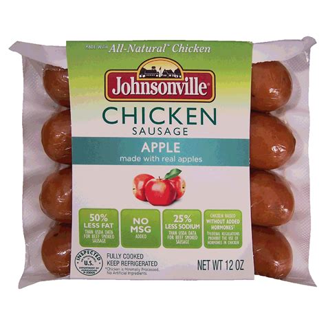 Johnsonville Chicken Sausage Apple Made With Real Apples 4 Ct 12Oz