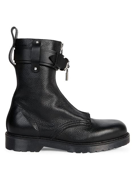 Jw Anderson Leather Lock Combat Boots Black Editorialist