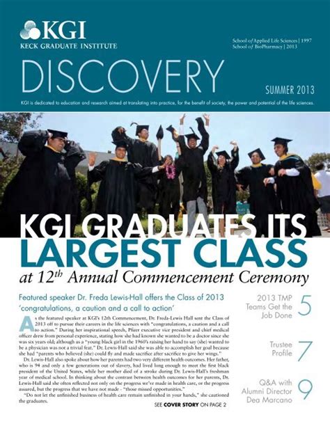 Kgi Graduates Its Keck Graduate Institute