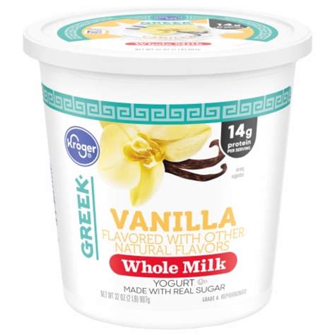 Kroger Vanilla Whole Milk Greek Yogurt Tub 32 Oz Smith S Food And Drug