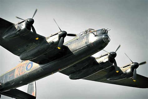 Lancaster Bomber In Flight As Tributes Paid To Battle Of Britain Heroes