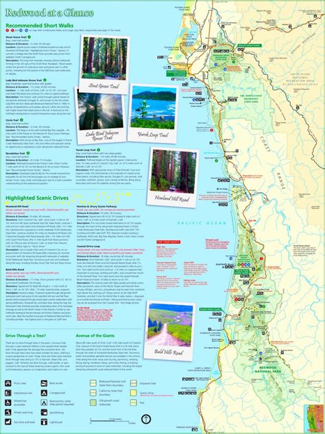 Large Detailed Tourist Map Of Redwood National Park