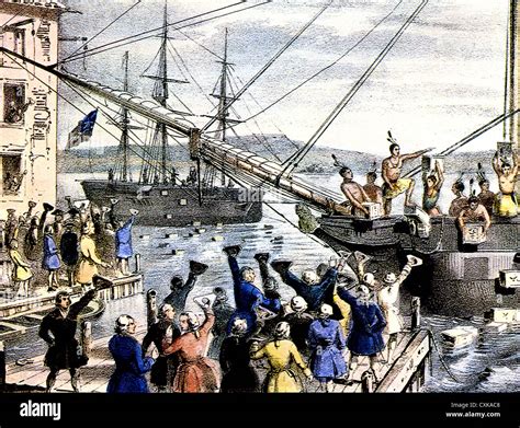 Le Boston Tea Party 1846 Une Lithographie De Nathaniel Currier Des V Nements Le 16 D Cembre