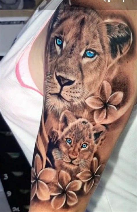 Lioness And Cub Tattoo Lion Cub Tattoo Female Lion Tattoo Lion