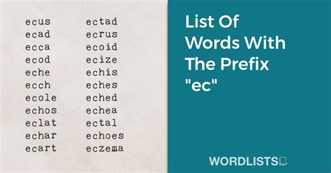 List Of Words With The Prefix Ec