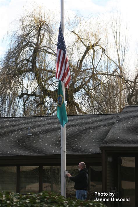 Little Hollywood Flag Lowering In Olympia To Honor Victims In Connecticut