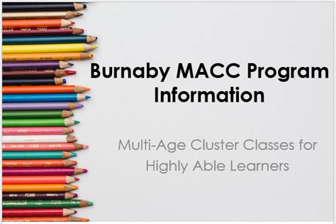 Macc Program Advanced Learning