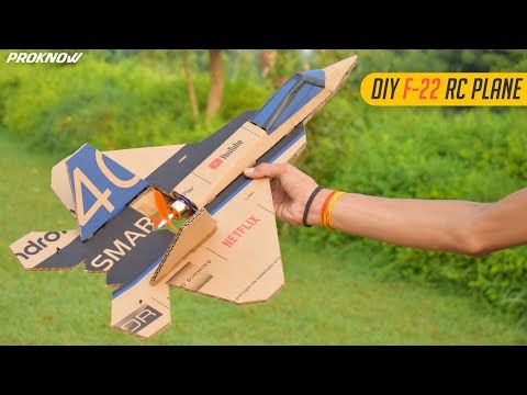 Making A Rc Airplane Using Cardboard Homemade F 22 Raptor Youtube