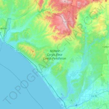 Marine Corps Base Camp Pendleton Topographic Map Elevation Terrain