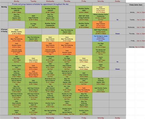 Martial Arts Class Schedule Plus One Defense Systems