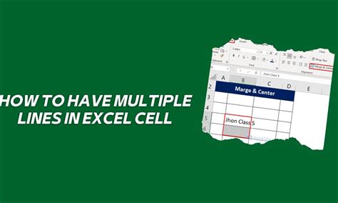 Maximizing Excel Efficiency How To Have Multiple Lines In Excel Cell