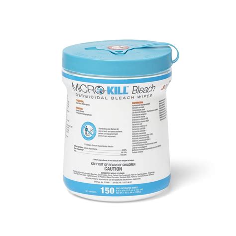 Medline Micro Kill Bleach Germicidal Bleach Wipes 6X5 150Ct