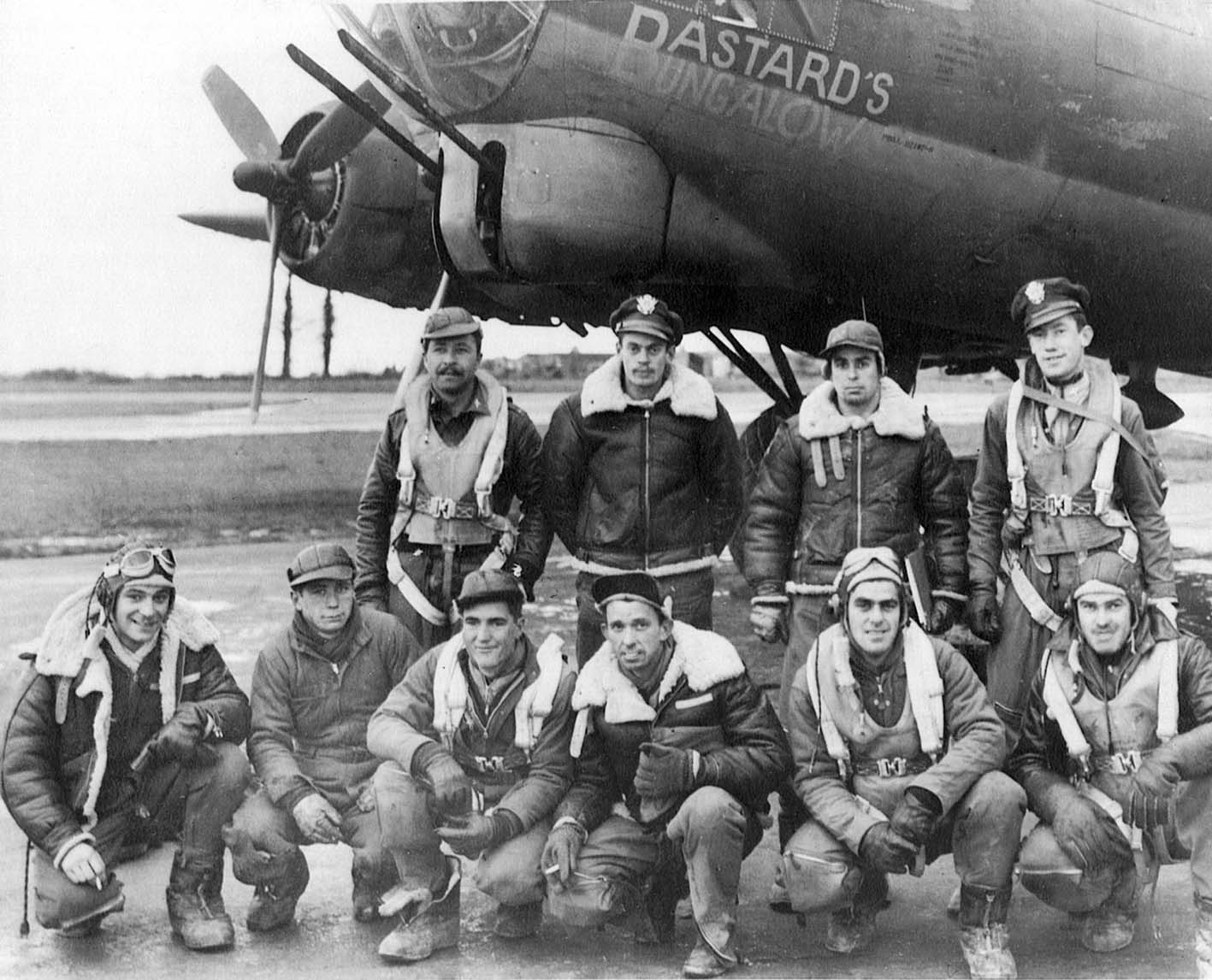 Members Of The Flight And Ground Crews Of A B 17 Bomber Named Honey