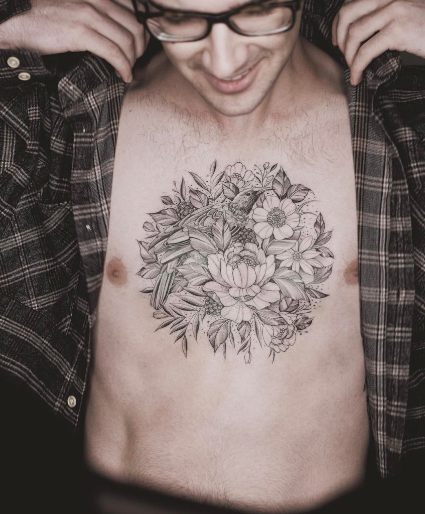 Mens Chest Tattoo