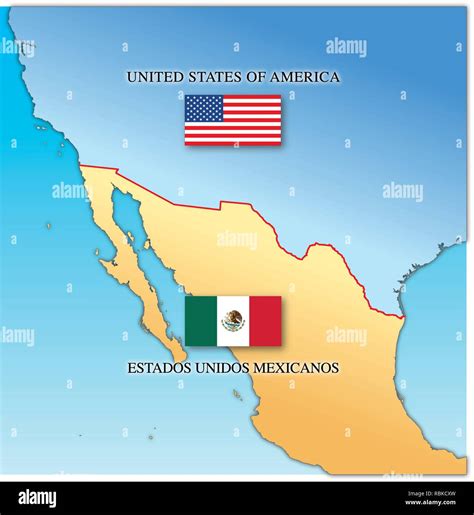 Mexico And America Border Map