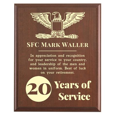 Military Retirement Gift Plaques