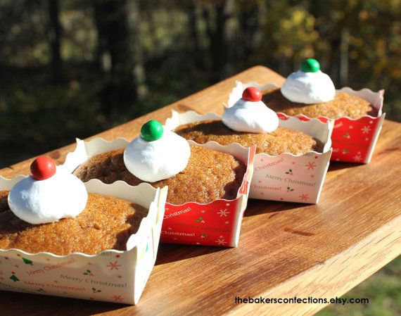 Mini Christmas Paper Loaf Baking Pans In White