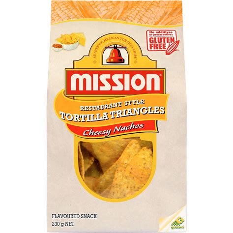 Mission Corn Chips Cheesy Nacho 230G Woolworths