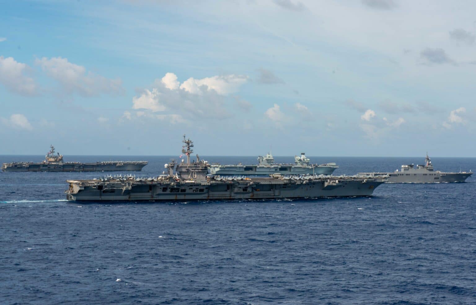 Multiple Allied Carrier Strike Groups Operate Together In 7Th Fleet