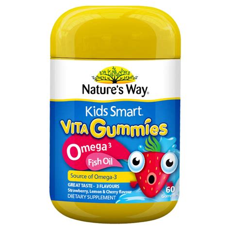 Nature S Natures Way Kids Smart Vita Gummies Dha Omega 3 Fish Oil Trio 60 Suplemen Minyak Ikan Anak