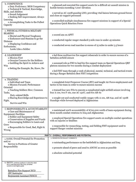 Ncoer Support Form Examples