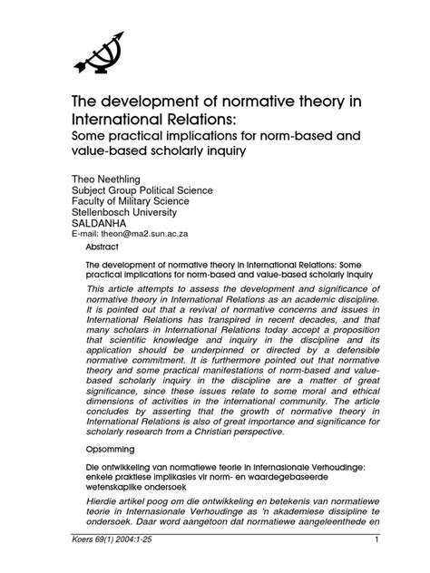 Normative Force In International Relations