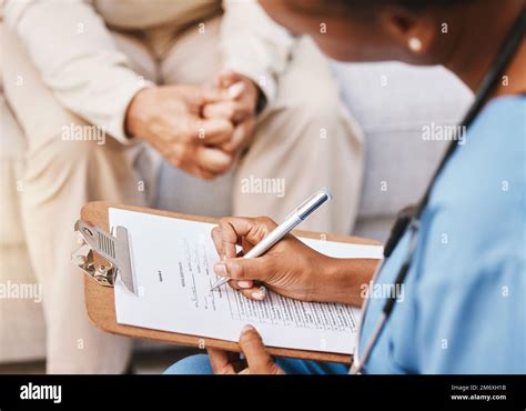 Nurse Clipboard And Medical Checklist With Patient For Healthcare