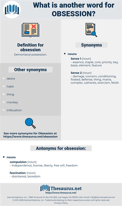 Obsession 379 Synonyms And 18 Antonyms Thesaurus Net