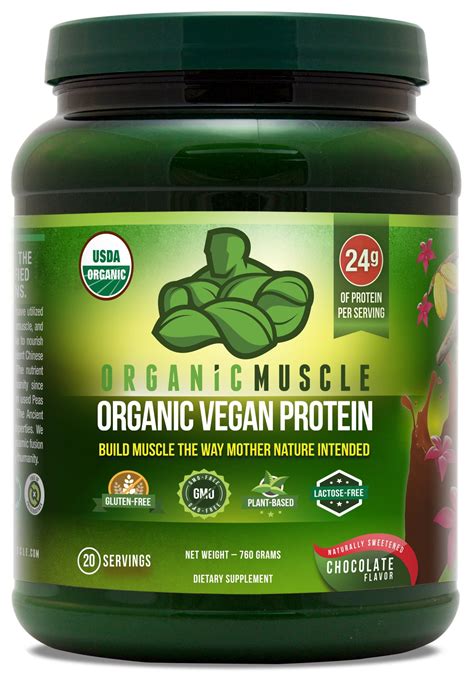 Organic Vegan Protein Powder Great Tasting Chocolate Flavor W 24G Of