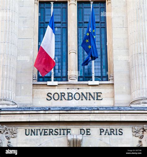 Paris Sorbonne University Entrance Stock Photo Alamy