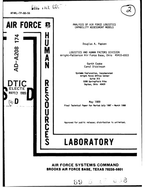 Pdf Analysis Of Air Force Logistics Capability Assessment Models