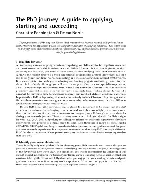 Pdf The Phd Journey A Guide To Applying Starting And Succeeding