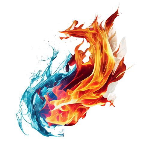 Photo Art Print Red And Blue Fire On A Transparent Background In Png