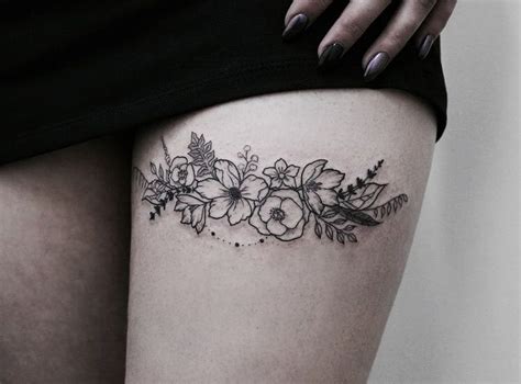 Pinterest Linell Small Thigh Tattoos Floral Thigh Tattoos Girl