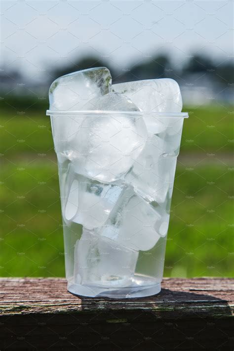 Plastic Cup Full Of Ice Outdoor High Quality Food Images Creative