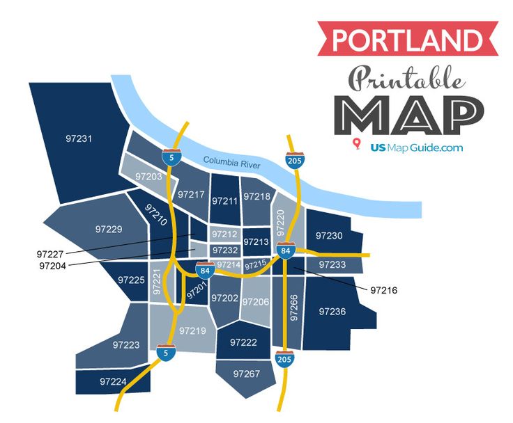 Portland Zip Code Map Portland Neighborhoods Map Portland