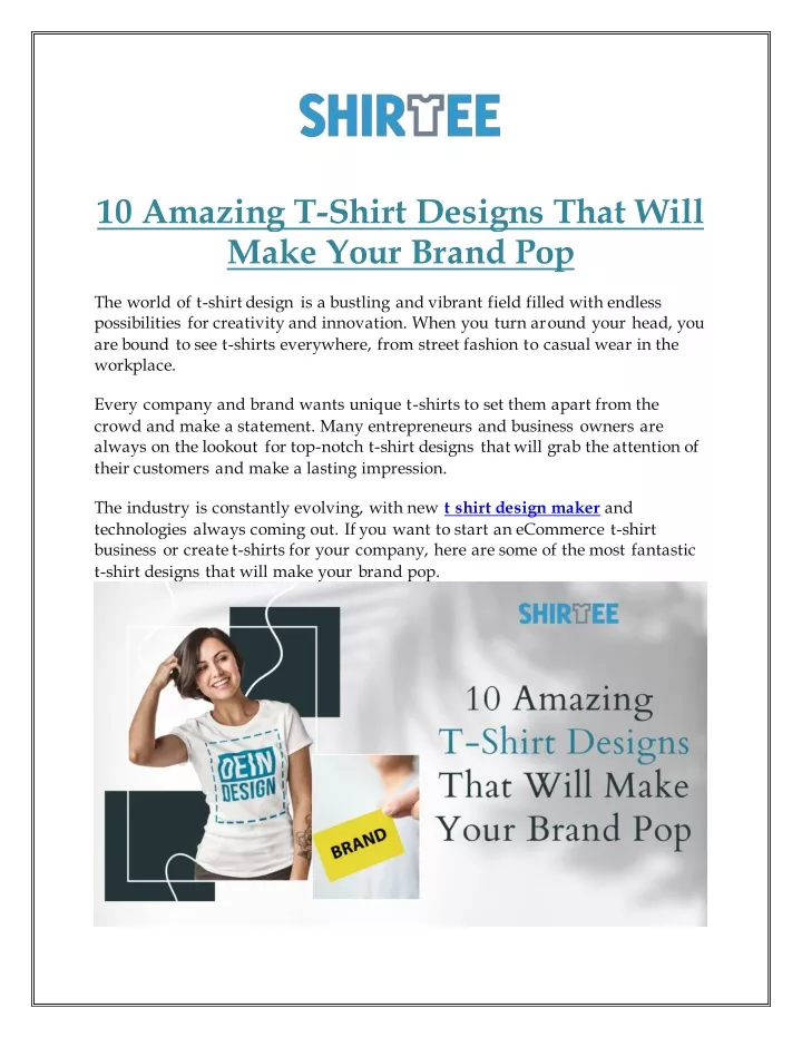 Ppt 10 Amazing T Shirt Designs That Will Make Your Brand Pop Powerpoint Presentation Id 11736758