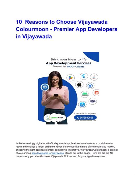 Ppt 10 Reasons To Choose Vijayawada Colourmoon Premier App