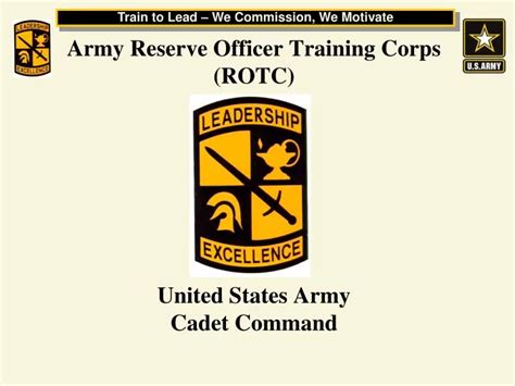 Ppt Army Reserve Officer Training Corps Rotc United States Army