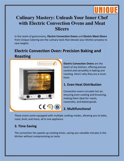 Ppt Culinary Mastery Unleash Your Inner Chef With Electric Convection