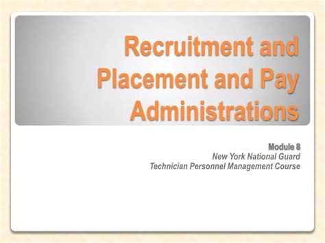 Ppt Technician Personnel Management Recruitment Placement And Pay