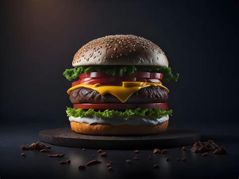 Premium Ai Image The Ultimate Burger Sensation Juicy Delights