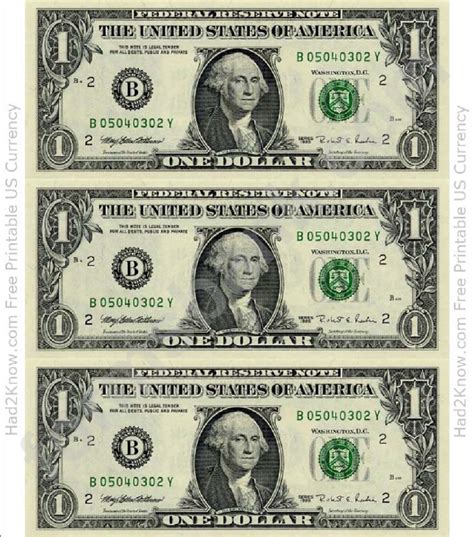 Printable Dollar Bills