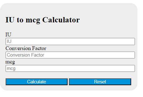 Pro Mcg To Iu Design Tool Expert Insights