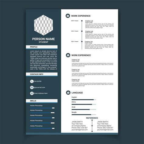 Professional Navy Resume Template 696797 Vector Art At Vecteezy